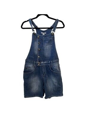 Mango Jeans Denim Short Overalls Romper Dungarees Medium Wash 100% Cotton XS/S